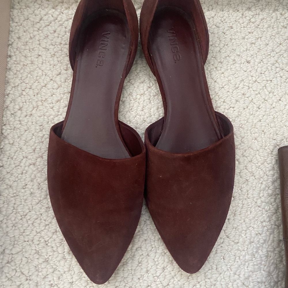 Vince Burgundy Flats Sleek Minimalist Design